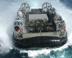 Image of Navy LCAC military vehicle